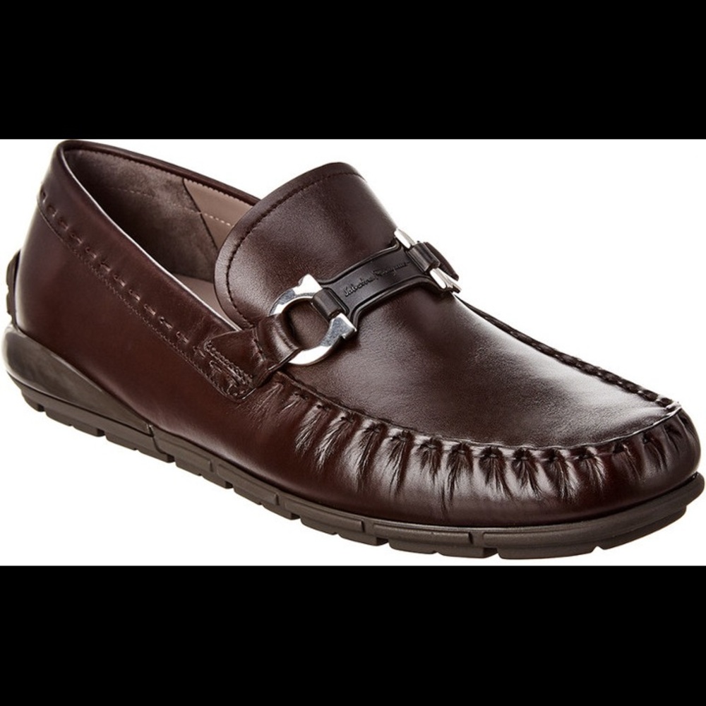 NWT Salvatore Ferragamo Tasby Leather Driving Shoes